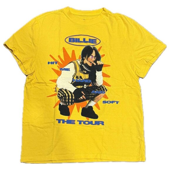 *NWOT* 2024 Billie Eilish Hit Me Hard And Soft Concert Yellow T-Shirt - Picture 1 of 6
